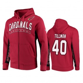 Arizona Cardinals #40 Pat Tillman Cardinal-Black Blowout Hoodie - Men